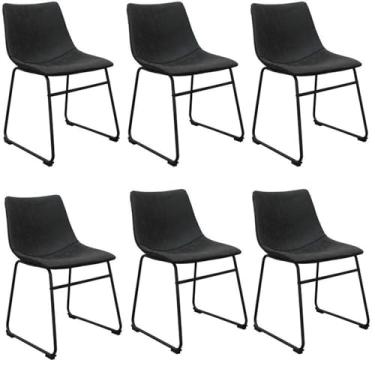 Imagem de Conjunto com 6 Cadeiras para Sala de Jantar Bruna Preto