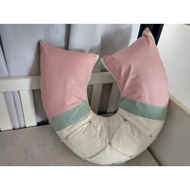 Imagem de Almofada Amamentar Menina Jardim das Flores Rose Blush com Linho - Bab