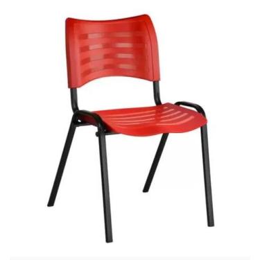 Imagem de Cadeira Empilhável Fixa para Escritório cor Vermelha - Masticmol - 200