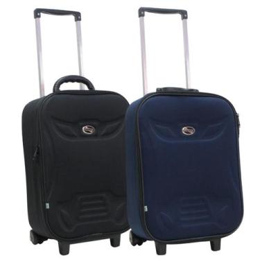 Imagem de Kit 2 malas de viagem média forrada semi-rígida grotaferrata, M, Preto