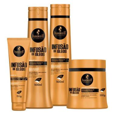 Imagem de Kit Infusão de Óleos Haskell Sh + Cond. + Máscara + Leave In