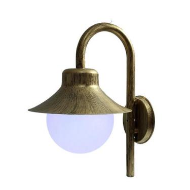 Imagem de Arandela Colonial São Paulo Antigo 228 Globo de Polietileno Ouro Velho