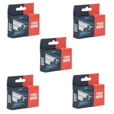 Imagem de Kit 5 Grampos 26/6 Galvanizado Com 1000 Unidades - Yins - Yin's Paper