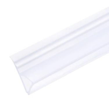 Imagem de METALLIXITY Tira de vedação tipo H (150 cm de comprimento, para vidro de 9,5 cm) 1 peça, vedação inferior de porta de chuveiro sem moldura de silicone - para porta de reparo de móveis, translúcida