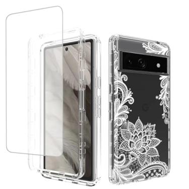 Imagem de Yodueiv Capa para Pixel 7A, Google 7A G0DZQ com protetor de tela de vidro temperado, capa protetora para celular com estampa mandala transparente de corpo inteiro para Google Pixel 7A Mandala