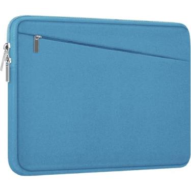 Imagem de Capa para laptop de 15,6 polegadas, bolsa de transporte fina para computador, capa protetora com bolso frontal, capa durável para laptop de 15 a 16 polegadas HP, Dell, Lenovo, Asus - azul celeste