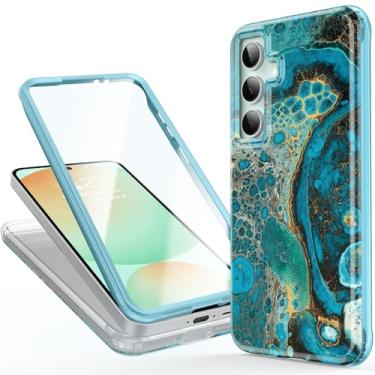 Imagem de Esdot Capa para Samsung Galaxy S24 FE com protetor de tela integrado - moldura frontal de policarbonato rígido durável + capa traseira de TPU macio, designs bonitos da moda para mulheres, capa