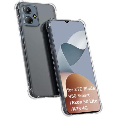 Imagem de USTIYA Capa para ZTE Blade V50 Smart/Axon 50 Lite / A73 4G TPU transparente quatro cantos capa de proteção de grau militar transparente macia