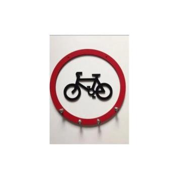 Imagem de Porta Chaves Madeira Mdf Não Esqueça Chaves Bicicleta Bike - Casa Nobr