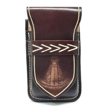 Imagem de Bainha Porta Celular Rústica Couro Atrevidu's Country, Nossa senhora t