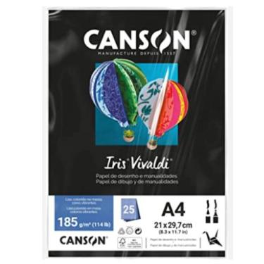 Imagem de Papel Colorido Canson Iris Vivaldi A4 185g 25fls, Preto
