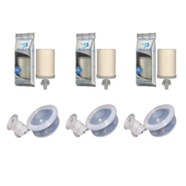 Imagem de 3 Vela Filtro Barro Esterilizante Tripla Ação Stéfani e Boia Dosadora 