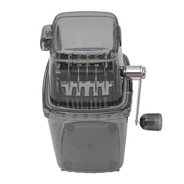 Imagem de Manual de Mão Operado Triturador Gelo Pequeno Portátil Barbeador Neve Cone Máquina Casa Aço Inoxidável (Cinza)
