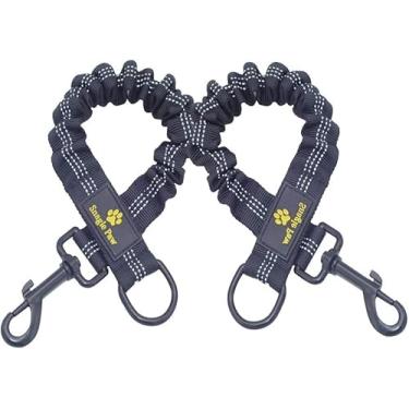 Imagem de Fixação de extensão de correia elástica, absorvente de chumbo de 46 cm, evita lesões no braço e ombro e evita que os cães se machuquem, ótimo para bicicleta, corrida, caminhadaSnagle Paw preto