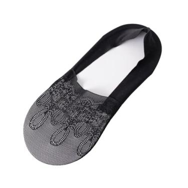 Imagem de chanstore 3 pares - Meias femininas finas para primavera e verão, malha antiderrapante, respirável, invisível, meias pretas