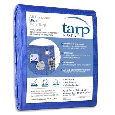 Imagem de Kotap Durável Multiuso. Poli Tarpaulina. Embalagem com 1. 15 ft. X 25 ft.. Blue