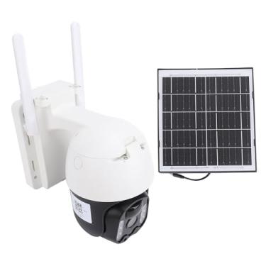 Imagem de Câmera de Segurança Solar, 1920x1080p Câmera Solar 320 Graus Vigilância Sem Fio para Painel Solar Portátil Ao Ar Livre