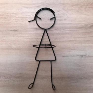Imagem de Porta Vaso Menino de Parede em Ferro - Minas Artesanato