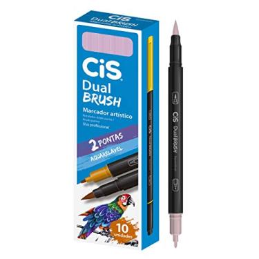 Imagem de Marcador Artístico Aquarelável Dual Brush, CIS, Rosa Pastel, Caixa com 10 unidades