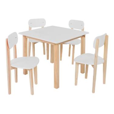 Imagem de Kit Mesa e 4 Cadeiras Infantil Colorê 65x65 Com Varias Cores - PoloSho