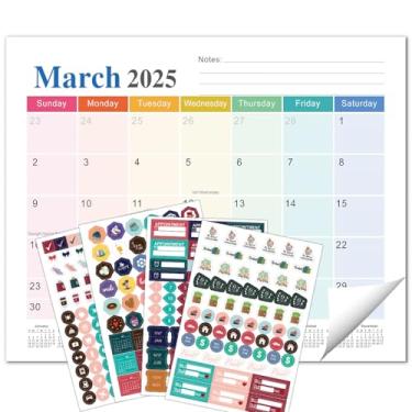 Imagem de Calendário magnético 2025 para geladeira, 12 meses de janeiro de 2025 a dezembro de 2025, calendário magnético de geladeira para organizar em casa, 25 x 30 cm