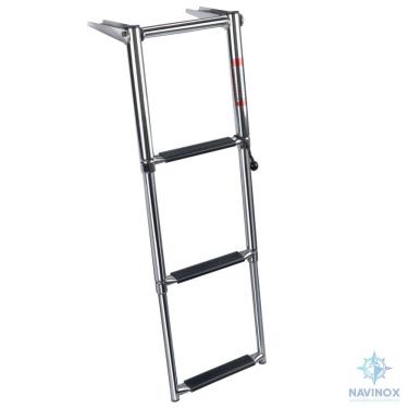 Imagem de Escada Telescópica Retrátil de 3 Degraus em  Aço Inox para Barco e Lancha