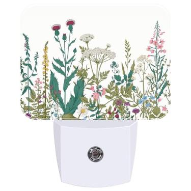 Imagem de AKKAVNIA Lâmpada Noturna De Parede Decorativa Com Encaixe Hortênsias, Sensor Anoitecer E Amanhecer, Led, Para Quarto, Cozinha, Corredor, Escadas