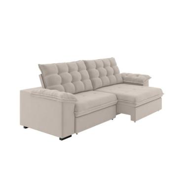 Imagem de Sofá 5 Lugares Retrátil e Reclinável Palermo Veludo Capuccino 290 cm