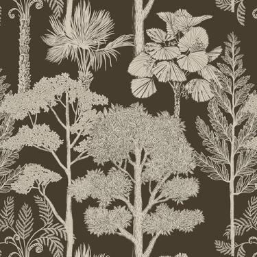 Imagem de Safiyya Papel de parede de contato florestal 43,9 cm x 998,2 cm vintage árvore papel de parede amigável para locatário papel de parede removível autoadesivo para banheiro vinil marrom