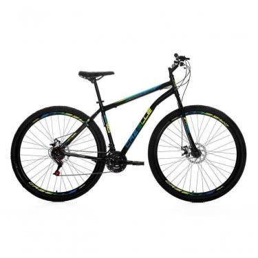 Imagem de Bicicleta Cazelle Roma A.29 Tam 18 Aco Carbono F.disco 21v -quadro Preto C/ Adesivo Preto/adesivo Azul/amarelo