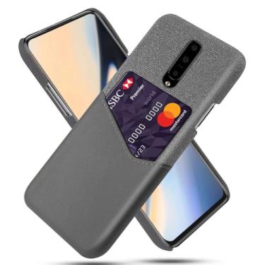 Imagem de Capa para Oneplus 7,Tela e tampa de couro PU,Antideslizante,360°cobertura completa à prova de choque com 1 slot de cartão atrás,Prevenção de queda-Gray