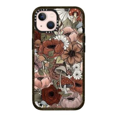 Imagem de CASETiFY Capa Impact para iPhone 13 - Florais Florais da KT's Canvases - Preto Transparente