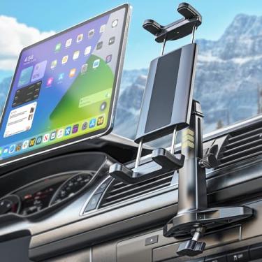 Imagem de Kolasels Suporte para tablet para carro com slot de CD [instalação sem perdas] Suporte de CD Player com altura ajustável para carro, caminhão, compatível com iPad Pro 12.9 Air Mini de 4 a 13 polegadas