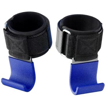 Imagem de Mangas de Pulso para Levantamento de Peso | Ganchos de Agarre para Powerlifting,2 Peças Ganchos Anti-Deslocamento para Manguitos de Levantamento para Ginásio, Treino, Casa, Fitness e Levantamento de P