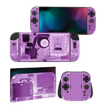 Imagem de PlayVital for Nintendo Switch 2 Skin Full Set (2-Pack) - Protective Vinyl Decal Stickers for Switch 2 Console, Joycons, Handle Grips & Dock | No Residue, Anti-Scratch - Purple Tear Down