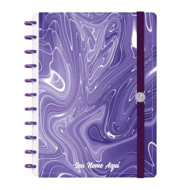 Imagem de Caderno de Disco Inteligente Personalizado Iscool G Lírico Abstrato Abyssal Flow Roxo