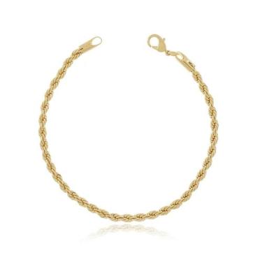 Imagem de Pulseira Cordão Baiano Fina Semi Joias Banhado Ouro 18k - Stella Semi 