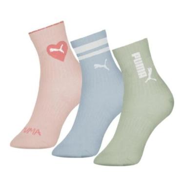 Imagem de Meia Puma Cano Longo Infantil 2730.001 C/3, Rosa chá, Azul claro, Verd