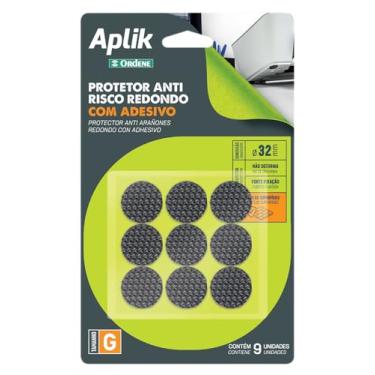 Imagem de Ordene - Protetor Redondo de Eva Anti Risco Com Adesivo, Cor Preta, Linha Aplik