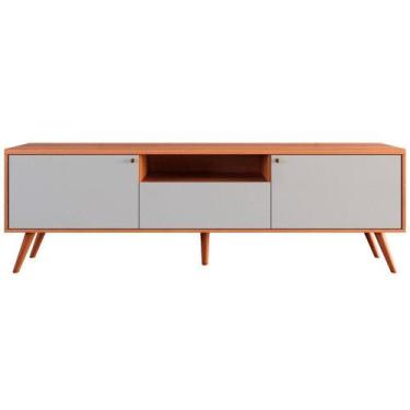 Imagem de Rack Bancada Para Tv De Até 70 1 Porta 2 Gavetas Rivire 1.8 Jequitiba/