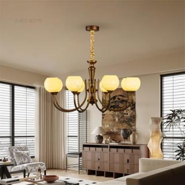 Imagem de Lâmpada Pingente LED E Candelabro Home Estilo Americano Retro Contemporâneo Design Criativo Simples Com Toque De Arte Ideal Para Sala De Estar Sala De Jantar (C 3 luzes)