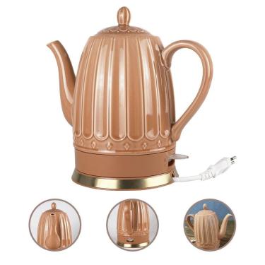 Imagem de Chaleira Elétrica Porcelana 1,5L Luxo Salmão Base 360 - 220V