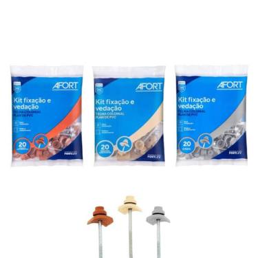 Imagem de Kit Fixação /Vedação Afort Pvc Plan 20Pc Completo, Marfim