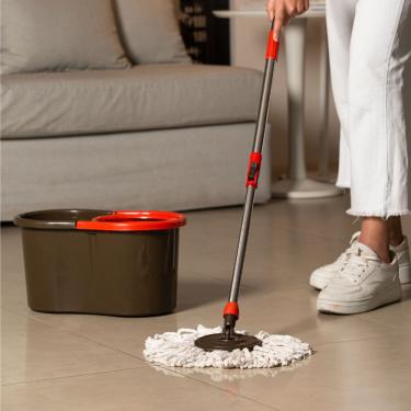 Imagem de Mop Giratório com Balde e Esfregão Cabo de Inox 1,25m