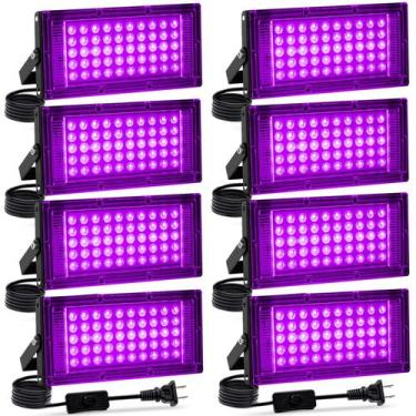 Imagem de Black Light Akpgf, pacote com 8 lâmpadas negras LED de 50 W, holofote