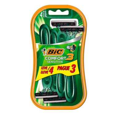 Imagem de Barbeador descartável Confort3 Sensitive Verde 4uni Bic