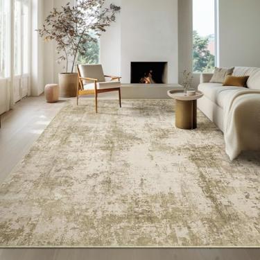 Imagem de LEPEII Tapete grande 22 x 30 cm para sala de estar, lavável, neutro, moderno, abstrato, macio, fino, tapetes grandes para quarto, piso interno, tapete antiderrapante para sala de jantar, mesa