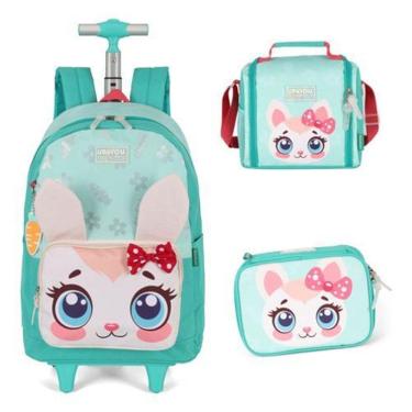 Imagem de Kit Mochila Rodinhas Gato Coelho Unicórnio Up4You
