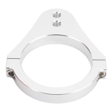 Imagem de Cryfokt Braçadeira de Montagem Estrutura do Garfo do Amortecedor de Direção Motocicleta Com Absorção de Choque, Suporte de Liga de Alumínio CNC Anodizado, Reduz a Vibração Direção, Cabe Em (Prata)