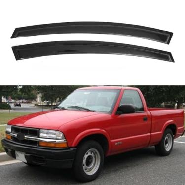 Imagem de Viseira de janela IG compatível com Chevrolet S10/GMC Sonoma & S10 Blazer/S15 Jimmy 1995-2005 e Isuzu Hombre 1996-2000, Tape-On Rain Guard Defletor de ventilação lateral 1996 1997 1998 1998 1998 99 20